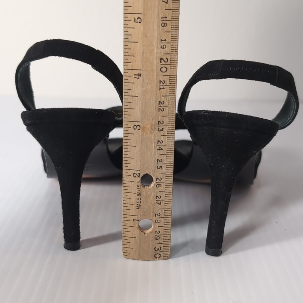 Yves Saint Laurent Vintage Black Open-Toe Slingback Heels Size 5 - Picture 3 of 10